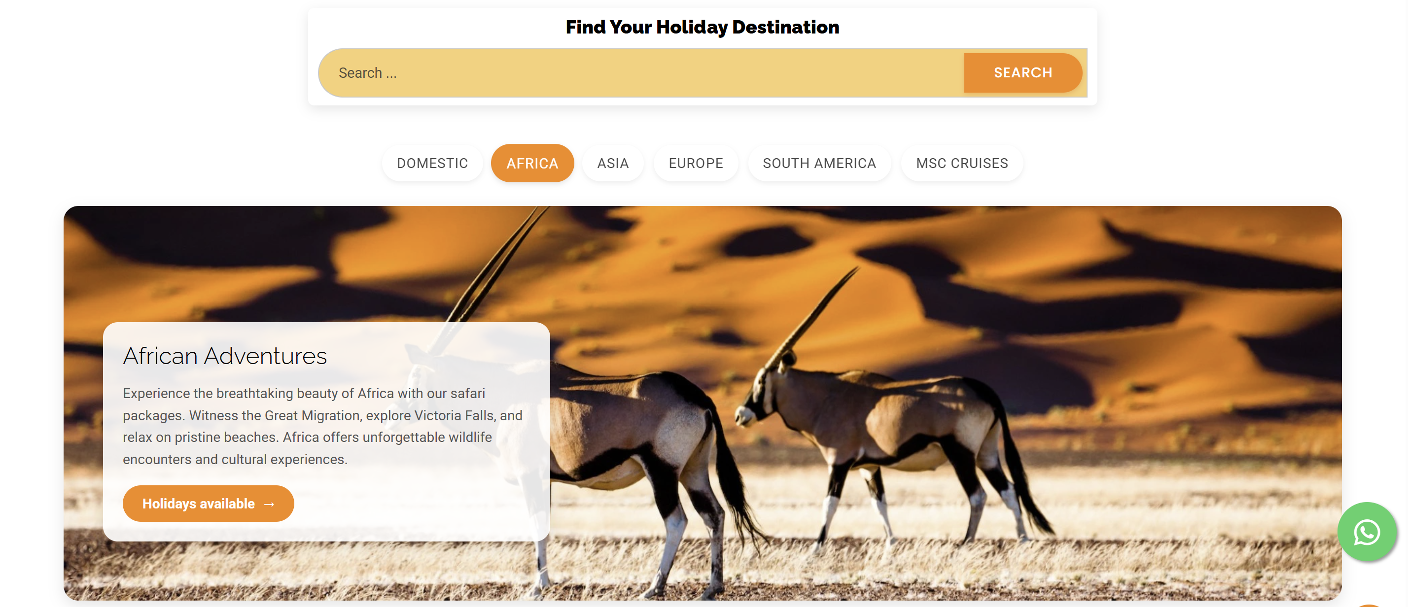 Wendy Travels Destinations Page